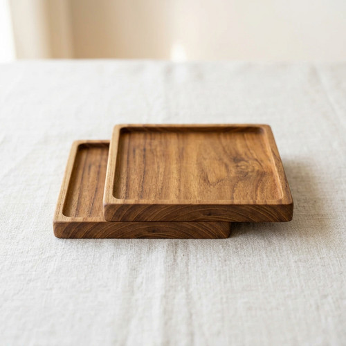 2er set teakholz teller - set,