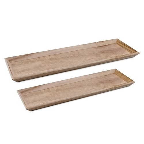 Holz deko tablett - eckig, 2
