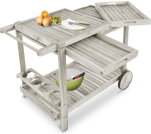 Servierwagen garten holz - servierwagen,