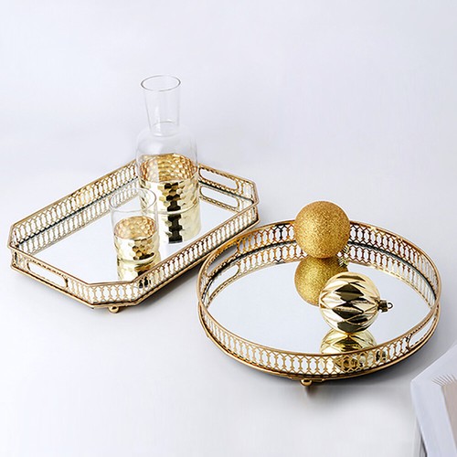 Gold dekotablett rechteckig - gold,