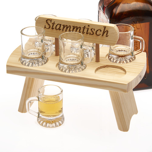 Schnapstablett stammtisch holz - schnapstablett,